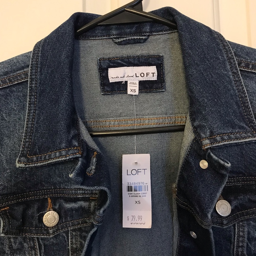 Loft Denim Trucker Jacket NWT - Picture 4 of 15